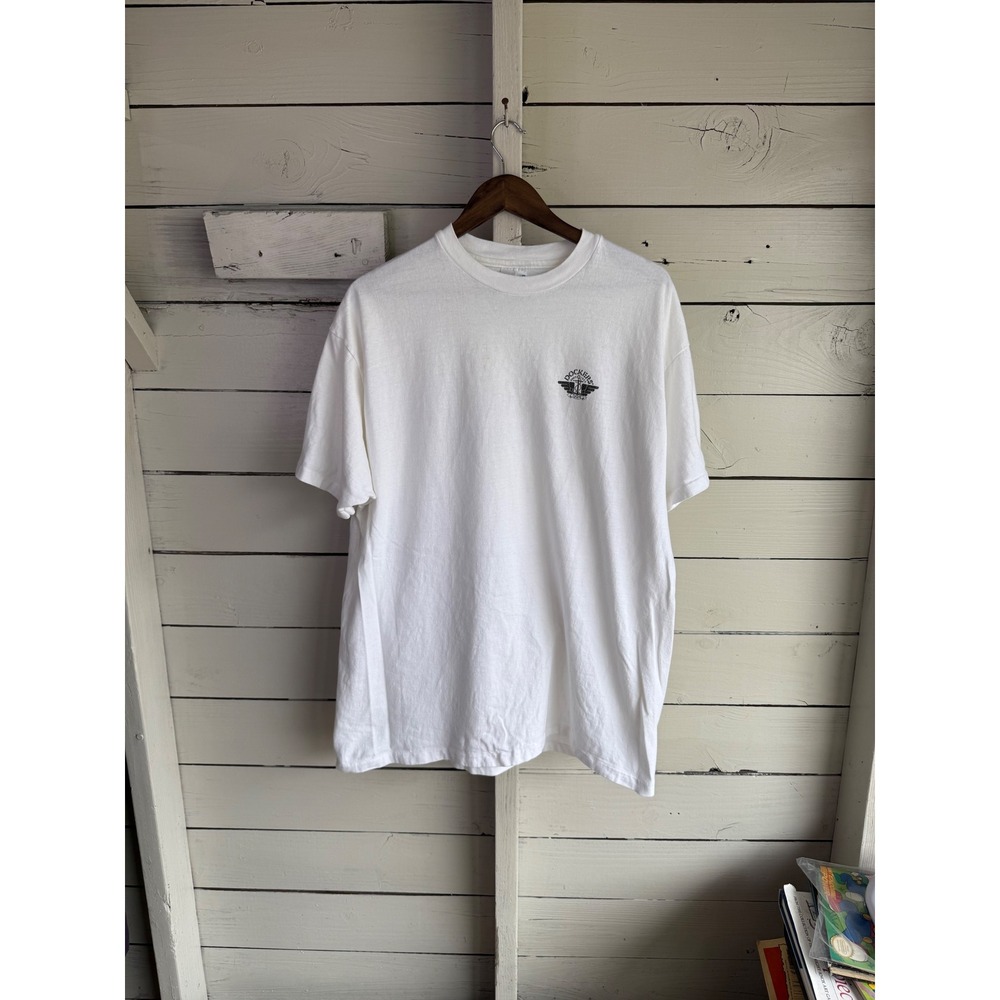 Vintage Dockers Levis Hanes Beefy T Shirt XL White Khakis Graphic Made in USA